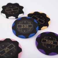 Pokerset in zwarte koffer, 500 chips  met waarde (14 gram)